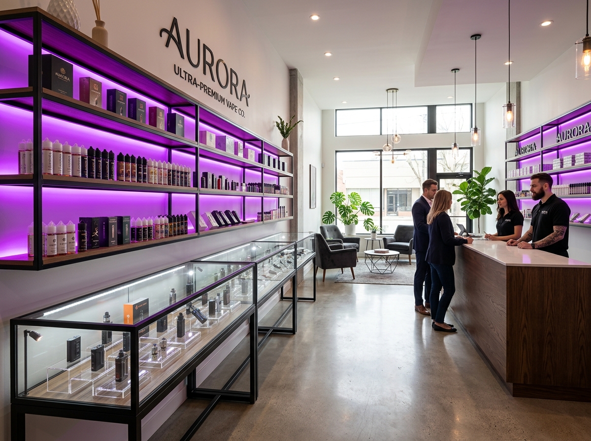 Interior view of Bahama Mama clean retail store layout